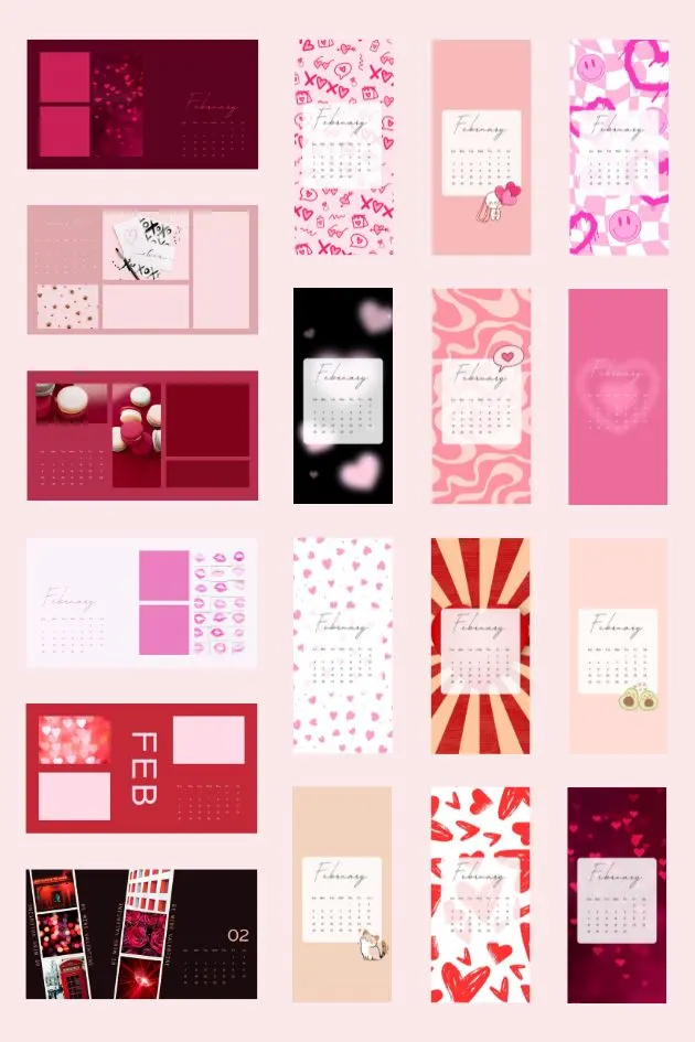 cute February calendar backgrounds iphone desktop