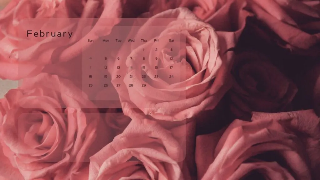 february 2024 calendar desktop cute pink flower