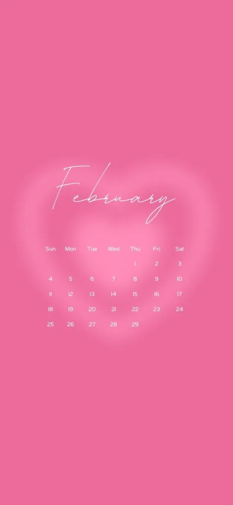 february 2024 wallpaper calendar pink heart y2k