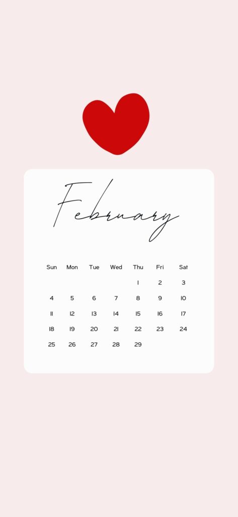 february iphone wallpaper 2024 pink heart