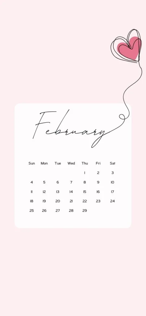 free february wallpapers pink heart minimalist