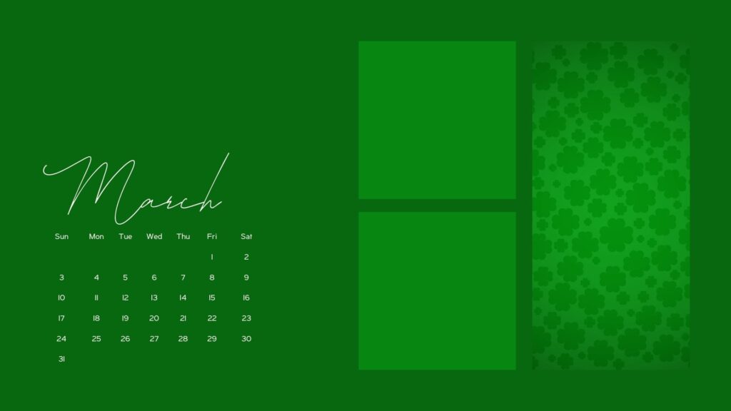 March wallpapers St Patrick's day desktop aesthetic green shamrock