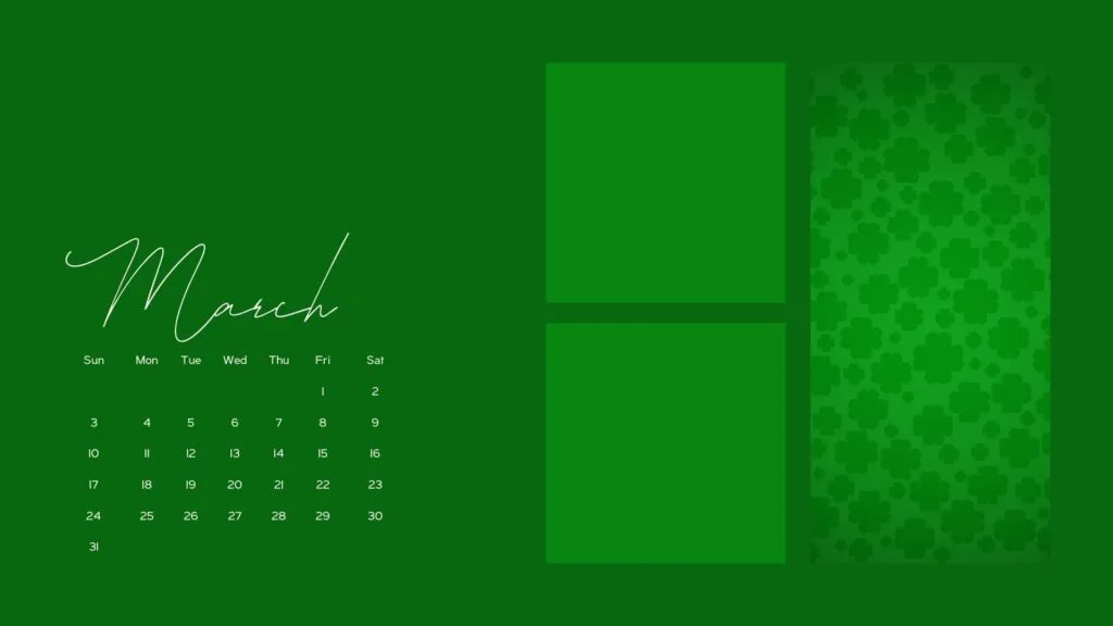 March wallpapers St Patrick's day desktop aesthetic green shamrock