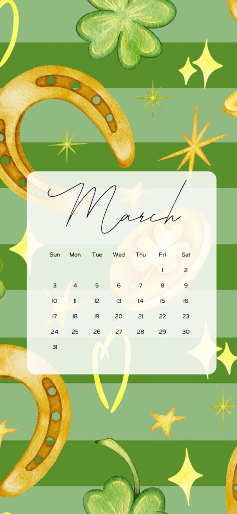 March wallpapers iphone St Patrick's day shamrocks green gold