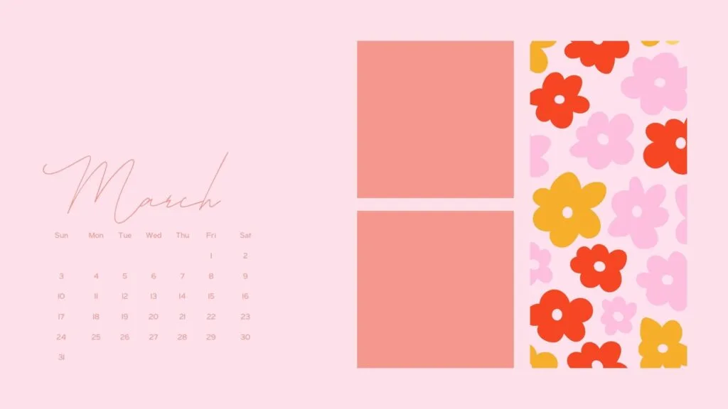 march desktop backgrounds cute flowers organizer