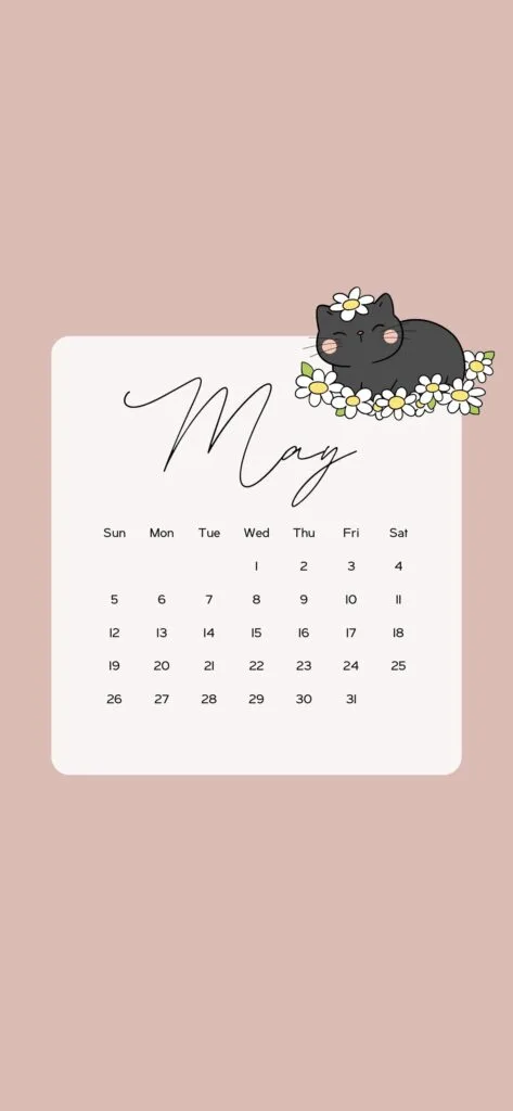 may calendar background cute spring