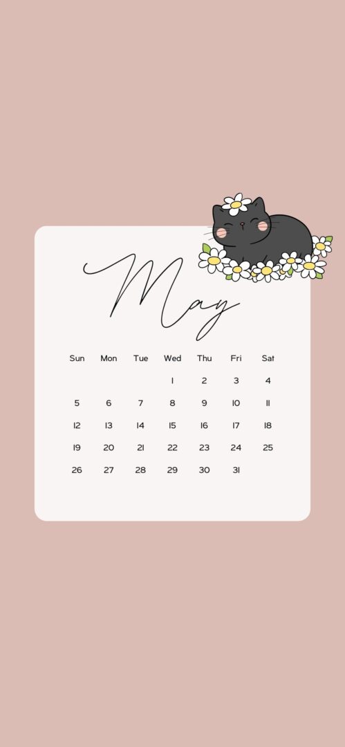 May Calendar Wallpaper Cute Backgrounds for 2024 - AnjaHome