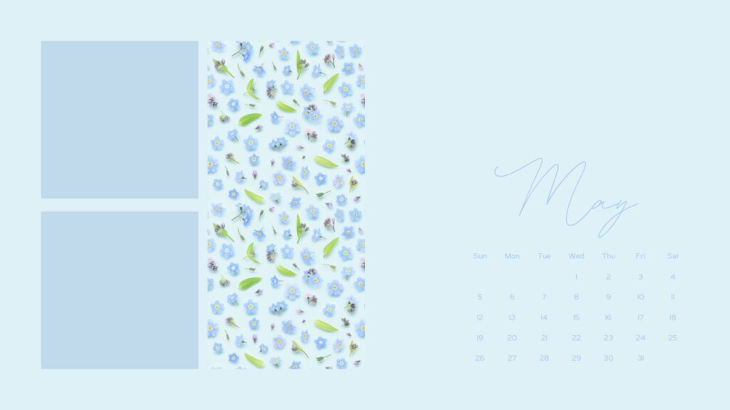 may wallpaper desktop light blue aesthetic