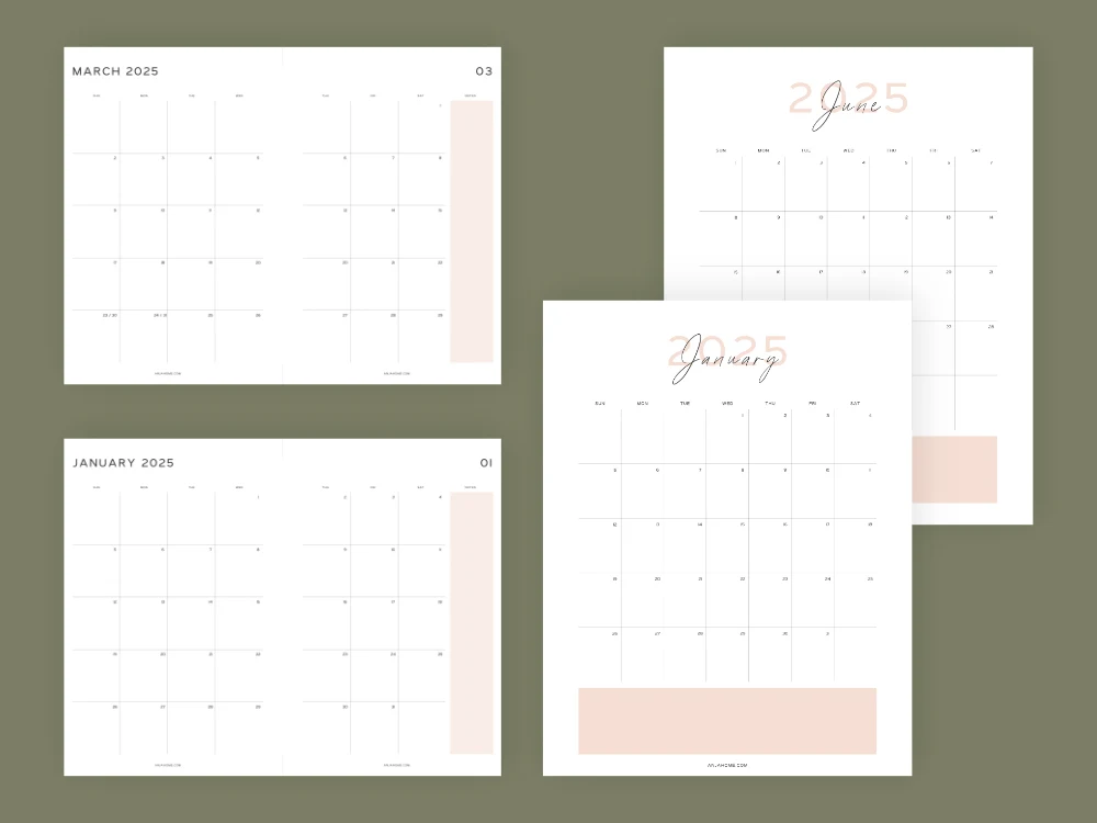 planner 2025 pdf monthly calendar minimal