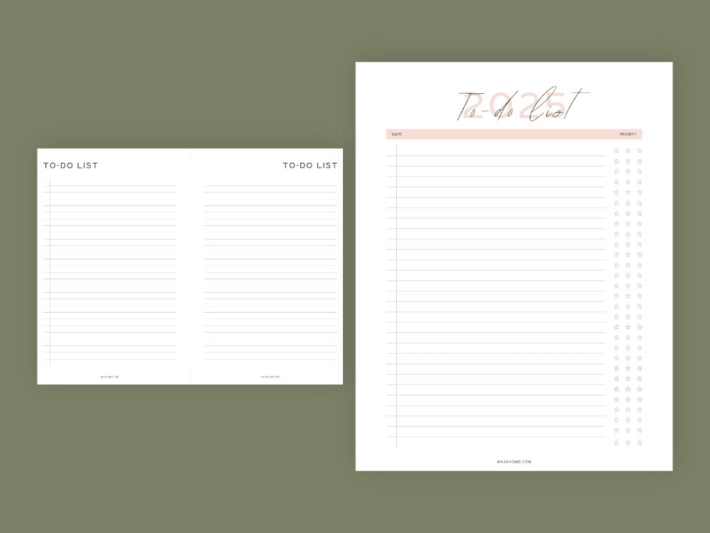 daily planner 2025 pdf to do list aesthetic