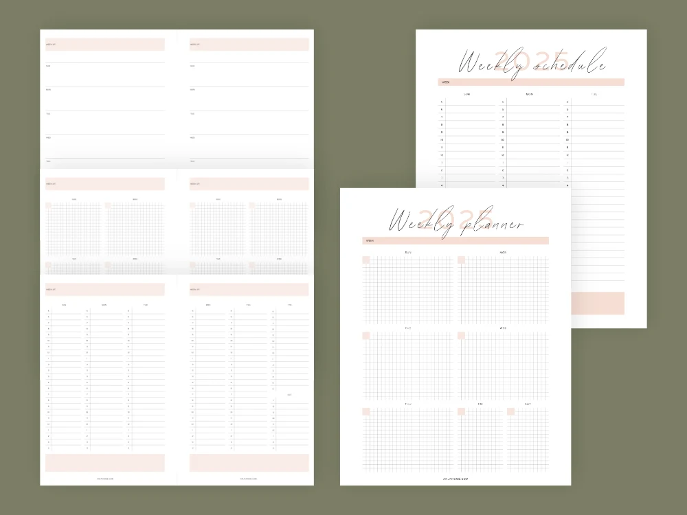 2025 planner free weekly schedule cute