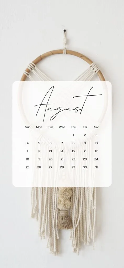 august calendar picture ideas