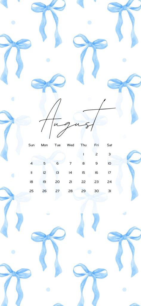 coquette preppy August Wallpapers Calendar Backgrounds