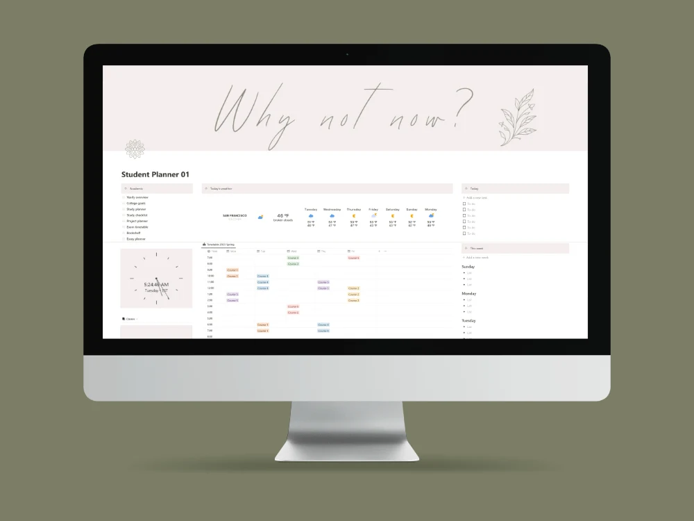 Notion student planner