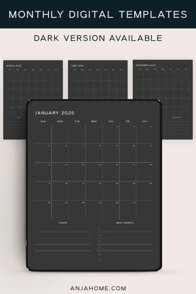 2025 GoodNotes calendar aesthetic