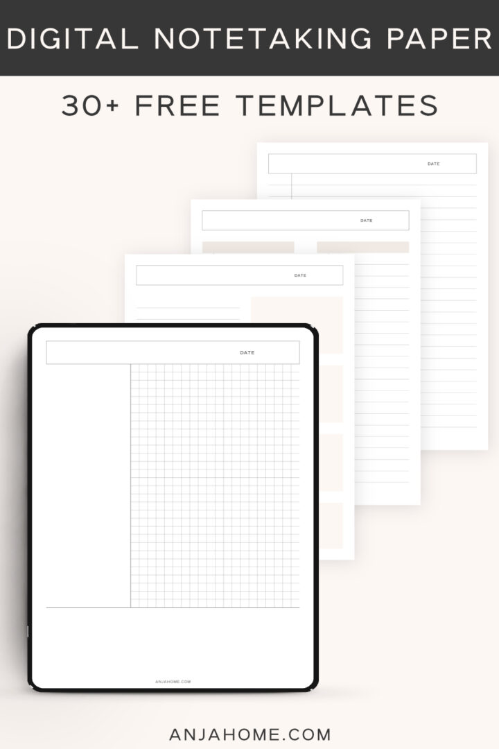 Digital Notebook Paper GoodNotes Templates - AnjaHome