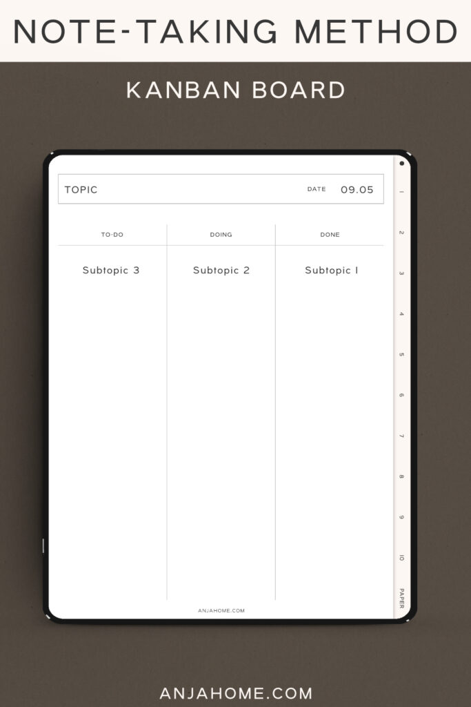 kanban board paper template