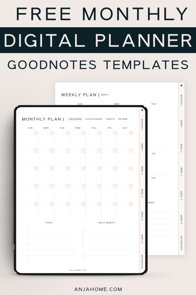 Digital Monthly Planner Template