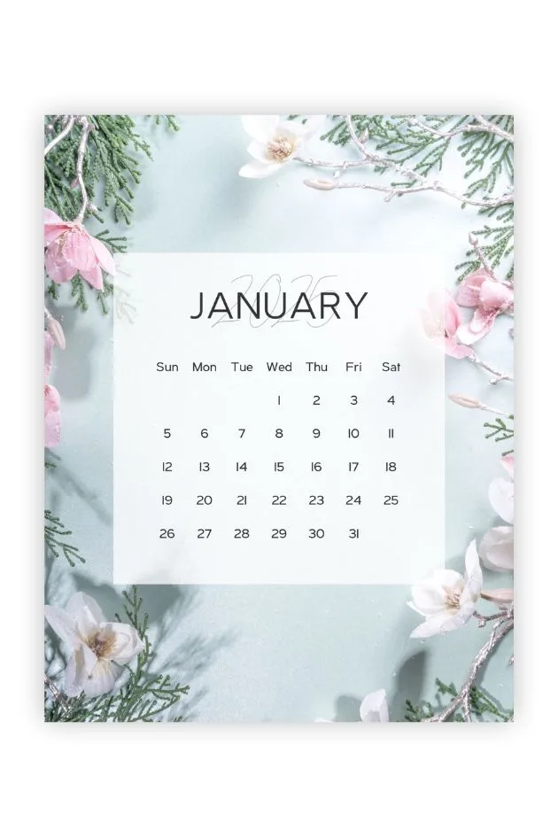 january calendar free aesthetic