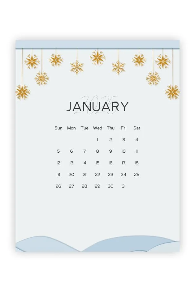 printable january calendars gold stars blue