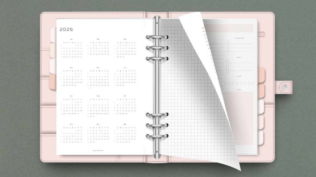 2026 half letter planner printable
