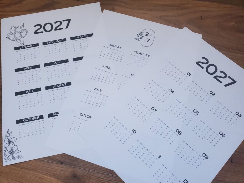 planning 2027 yearly calendars