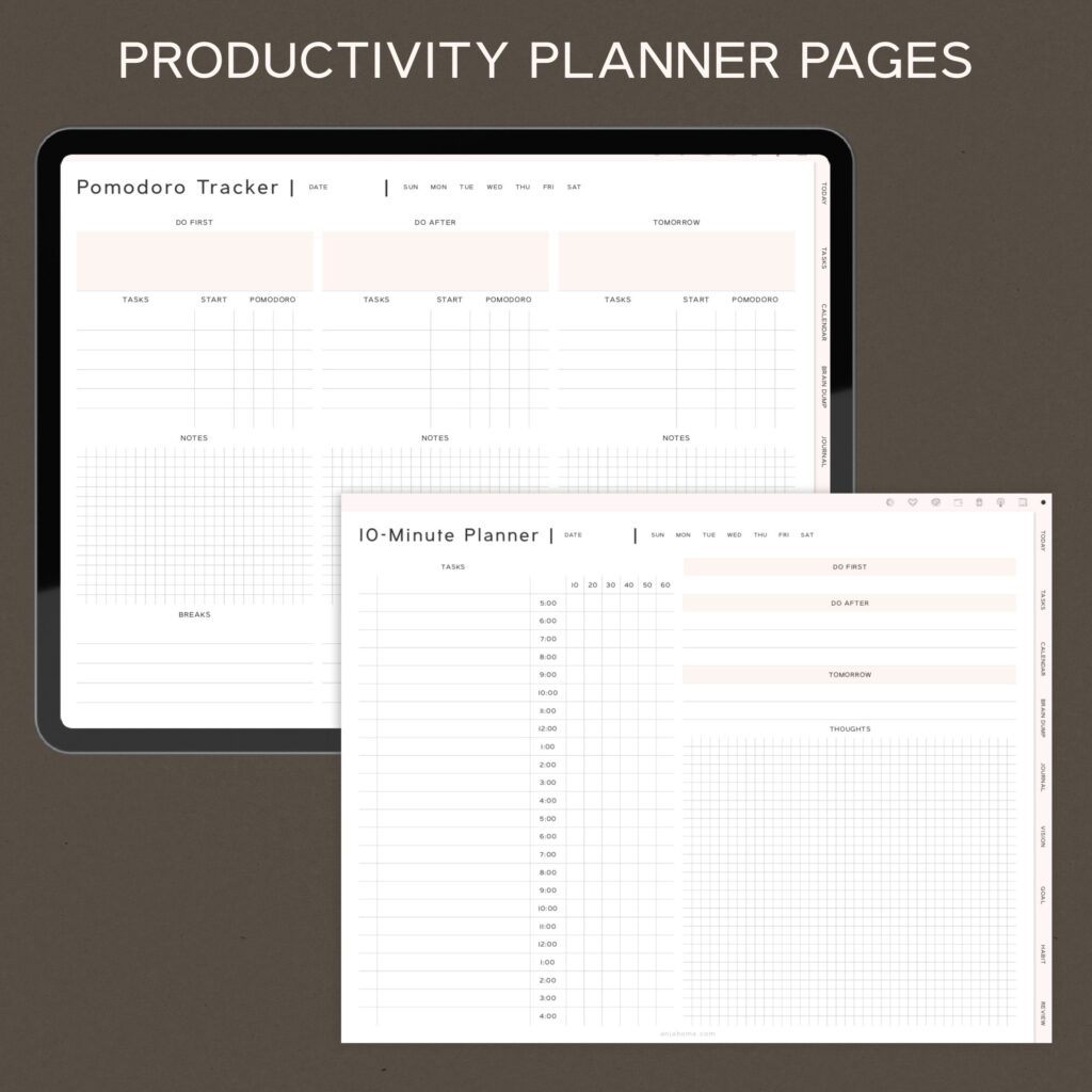 productivity digital planner pages 2027