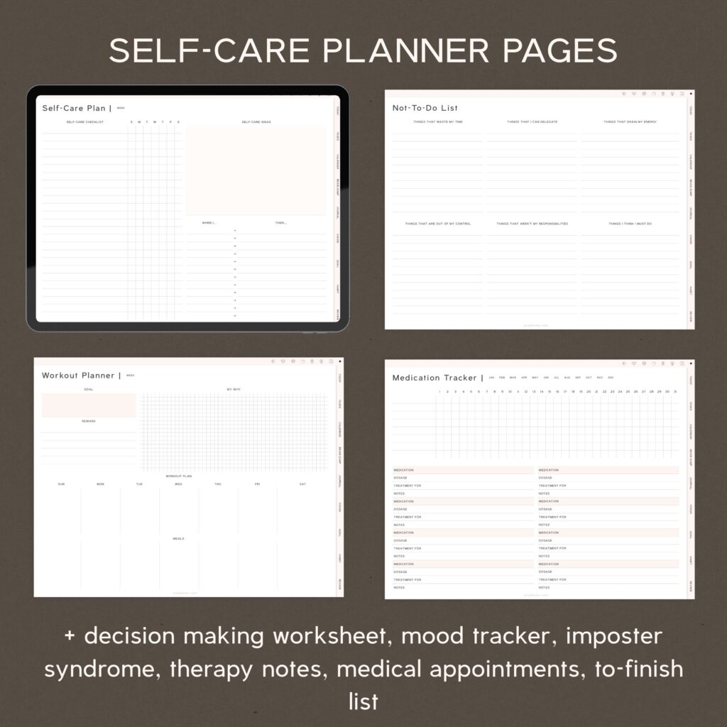 self-care planner pages 2027